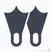 ícone pé de mergulhador - estilo glifo vetor