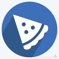 ícone de pizza - estilo sombra longa vetor