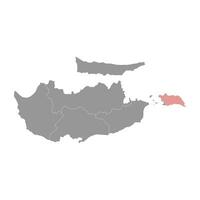 famagusta distrito mapa, administrativo divisão do república do Chipre. vetor ilustração.