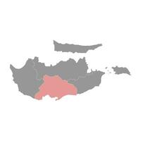 Limassol distrito mapa, administrativo divisão do república do Chipre. vetor ilustração.