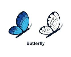 borboletas. imagens do borboletas, colori e não colori. cenário coloração livro. fofa borboleta dentro desenho animado estilo. vetor ilustração