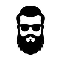 conjunto barbudo hipster homem face com copos, cortes de cabelo, bigode, barba. na moda homem avatar, silhuetas, cabeça, emblema, ícone, rótulo. barbeiro fazer compras vetor ilustração