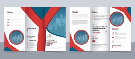 modelo de brochura com três dobras para negócios modernos corporativos criativos, layout com três dobras, carta, brochura de tamanho A4 vetor