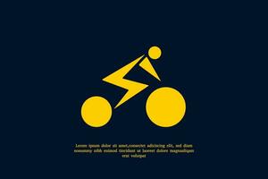 combinação bicicleta, pessoas, e elétrico logotipo vetor