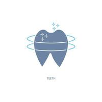 dentes limpeza conceito linha ícone. simples elemento ilustração. dentes limpeza conceito esboço símbolo Projeto. vetor