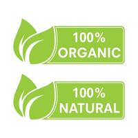 100 por cento natural, 100 por cento orgânico produtos vetor ícone. saudável Comida emblema. orgânico Comida distintivo.