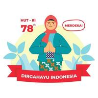 vetor plano ilustração pessoas a comemorar indonésio independência dia