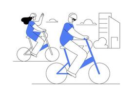 apreciar a bicicleta passeio abstrato conceito vetor ilustração.