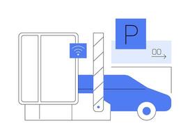 estacionamento entrada estação isolado desenho animado vetor ilustrações.