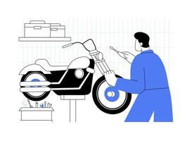 motocicleta reparar serviço abstrato conceito vetor ilustração.
