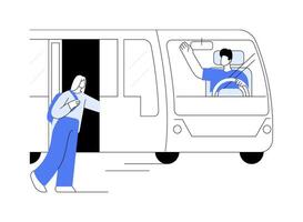 ônibus motorista abstrato conceito vetor ilustração.