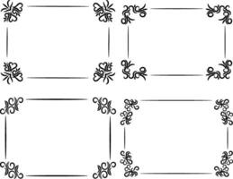 decorativo floral mão desenhado quadros e fronteiras vetor