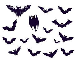 vetor de objetos de morcegos ilustração de símbolos de sinais com fundo branco