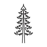 conjunto do diferente árvores dentro monoline Projeto logotipo vetor