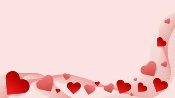 vetor ilustração do uma dia dos namorados dia fundo, com suave Rosa e vermelho corações fundo com linhas e vermelho amor símbolos