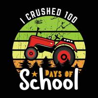 100 dias do escola citar vintage camiseta Projeto ilustrador vetor