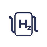 hidrogênio poder sistema ícone em branco, H2 energia fonte vetor