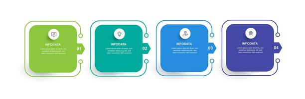 infográfico vetor elemento com ícones e 4 degrau processo adequado para em formação gráfico e o negócio apresentação
