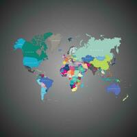 mundo mapa com Preto e branco fundo vetor
