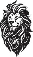 leão simples mascote logotipo Projeto ilustração, Preto e branco vetor