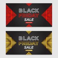 conjunto de banners de promoção de venda de sexta-feira negra com modelo de forma de triângulo abstrato. vetor