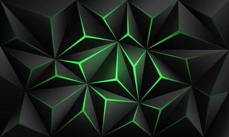 abstrato preto polígono luz verde futurista tecnologia design fundo vetor