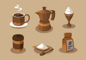 Conjunto de vetores de clipart de elementos de café