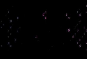 modelo de vetor rosa escuro com símbolos musicais.
