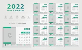 modelo de design de calendário de parede limpo 2022 vetor