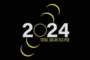 total solar eclipse abril 8 2024 totalidade astronomia amante camiseta vetor