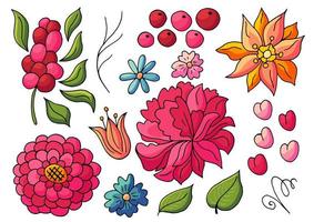 ilustração floral na mão desenhar estilo vetor