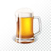 Ilustração vetorial com cerveja lager fresca em uma caneca de cerveja vetor