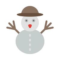 boneco de neve vetor plano ícone para pessoal e comercial usar.
