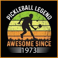 pickleball citar vintage camiseta Projeto ilustrador vetor