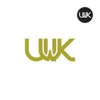 carta uwk monograma logotipo Projeto vetor