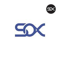 carta sox monograma logotipo Projeto vetor