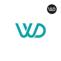 carta vvd ou wd monograma logotipo Projeto vetor