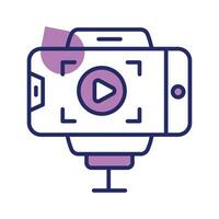 vídeo blog gravação em Móvel telefone, ícone do vlogging dentro na moda estilo vetor