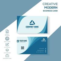 criativo, exclusivo, azul, cartão de visita corporativo vetor