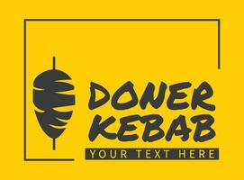 logotipo shawarma para restaurantes e mercados. modelo de logotipo doner kebab. vetor