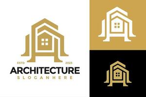 carta uma arquitetura logotipo Projeto vetor símbolo ícone ilustração