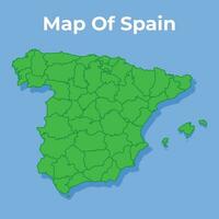 detalhado mapa do Espanha país dentro verde vetor ilustração