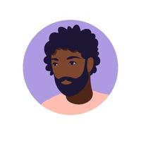 avatar africano, retrato de um jovem africano em estilo retro. retrato de um homem. minimalista. plano. ilustração vetorial vetor