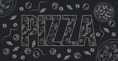 palavra pizza estilizada como um logotipo elegante - vetor