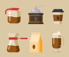 Conjunto de Clipart de elementos de café vetor