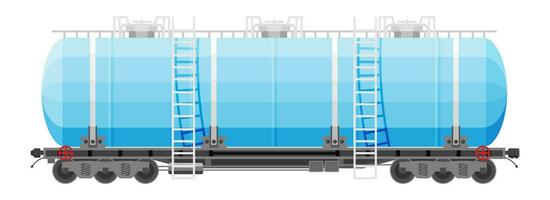 trilho óleo Gasolina petroleiro carro. frete tanque vagão isolado em branco. vagão parte do carga trem. cisterna para líquido bens. Ferrovia carga transporte. plano vetor ilustração