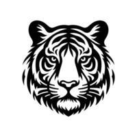 rugindo tigre emblema vetor ilustração do cabeça dentro impressionante silhueta Projeto