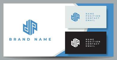 carta logotipo dp dentro azul cor isolado dentro branco fundo apresentado com uma o negócio cartões modelo Projeto. vetor