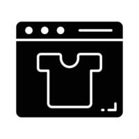 camisa dentro página da web mostrando conceito ícone do conectados compras, vetor do compras local na rede Internet