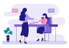 dois empresários chegam a um acordo ou acordo apertando as mãos em um contrato de cooperação como parceiros de sucesso. ilustração vetorial de fundo vetor